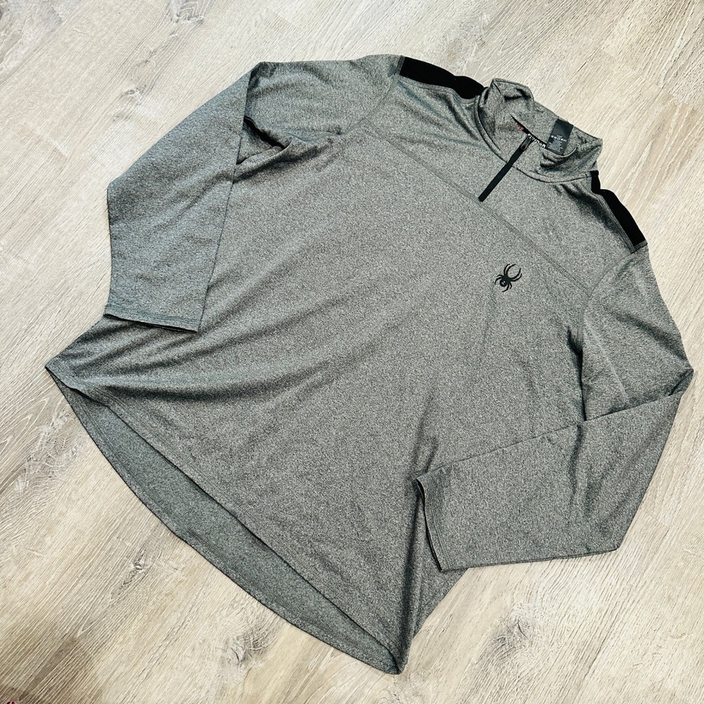 Spyder Active Mens Large Gray 1/4 Zip Pullover Sweater Large SPM808U ProWeb